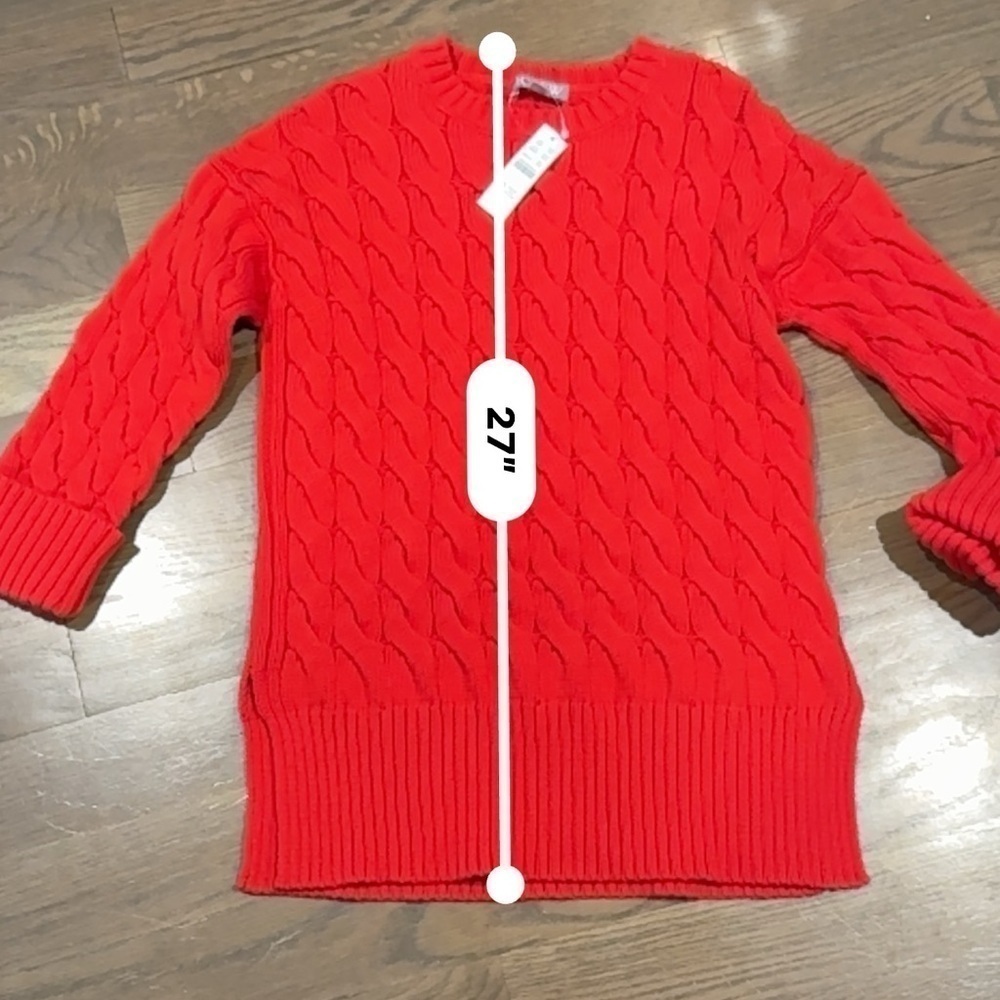 J.Crew Cotton Cable-Knit Side-Slit Crewneck Sweater Size S - M - Picture 16 of 17